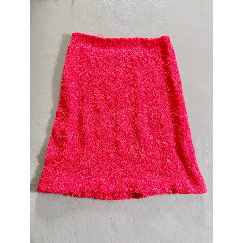 Y2K Cherry Red Fuzzy Knit 3 Piece Set Holiday Party Perfect Size S/M